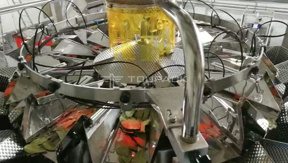 دستگاه بسته بندی ترازو عمودی کاملا اتوماتیک برای برگ های چای خشک