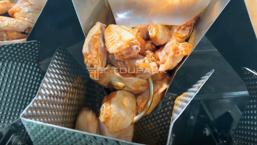 آوتوماتیک پیچ خورنده ترکیب وزنه پر کردن چسبناک غذا گوشت مارین شده بال مرغ چند سر وزنه