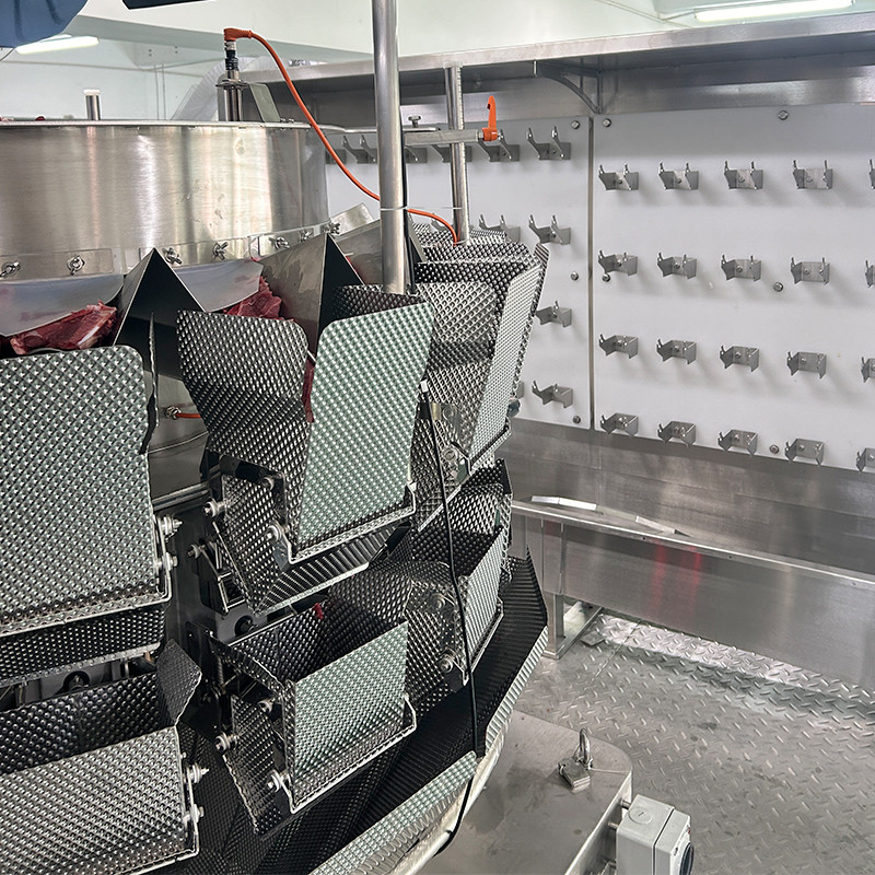 ماشین بسته بندی حیوانات خانگی 14 سر Multihead Weigher ماهی توله سگ گربه گیاه وزن مواد غذایی 120g 240g 400g 1kg Ziplock Packing Machine