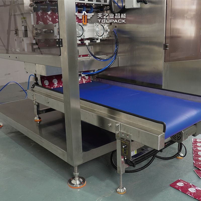 آبمیوه های ژل گلوکز اتوماتیک مایع شکل نامنظم چوب پاکت کیسه بسته بندی ماشین عمودی 4 طرف مهر پاکت سس گوجه فرنگی بسته بندی