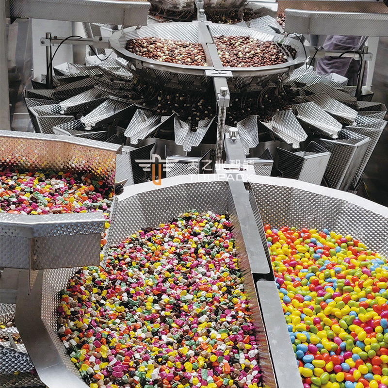 اتوماتیک بلند شدن کیسه Doypack وزن بسته بندی دانه بادام زمینی بادام جو Multihead وزنه پر کردن ماشین