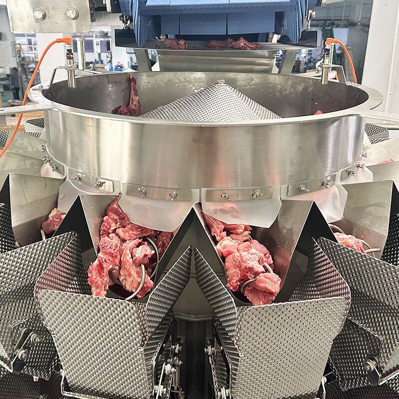 بسته بندی اتوماتیک بسته بندی مواد غذایی کیسه سرخ کن مرغ مخلوط سالاد وزن و پر کردن دستگاه بسته بندی غذاهای دریایی یخ زده