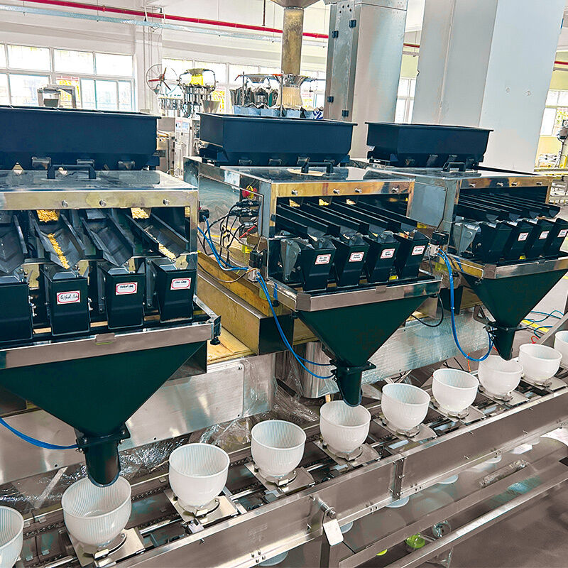 دستگاه بسته بندی غذای حیوانات خانگی با سرعت بالا چند سر وزنگر برای بسته بندی مخلوط میان وعده