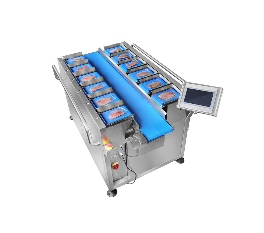 وزن کمربند تسمه نقاله TOUPACK 12 Head 30WPM Weigher For غذای دریایی