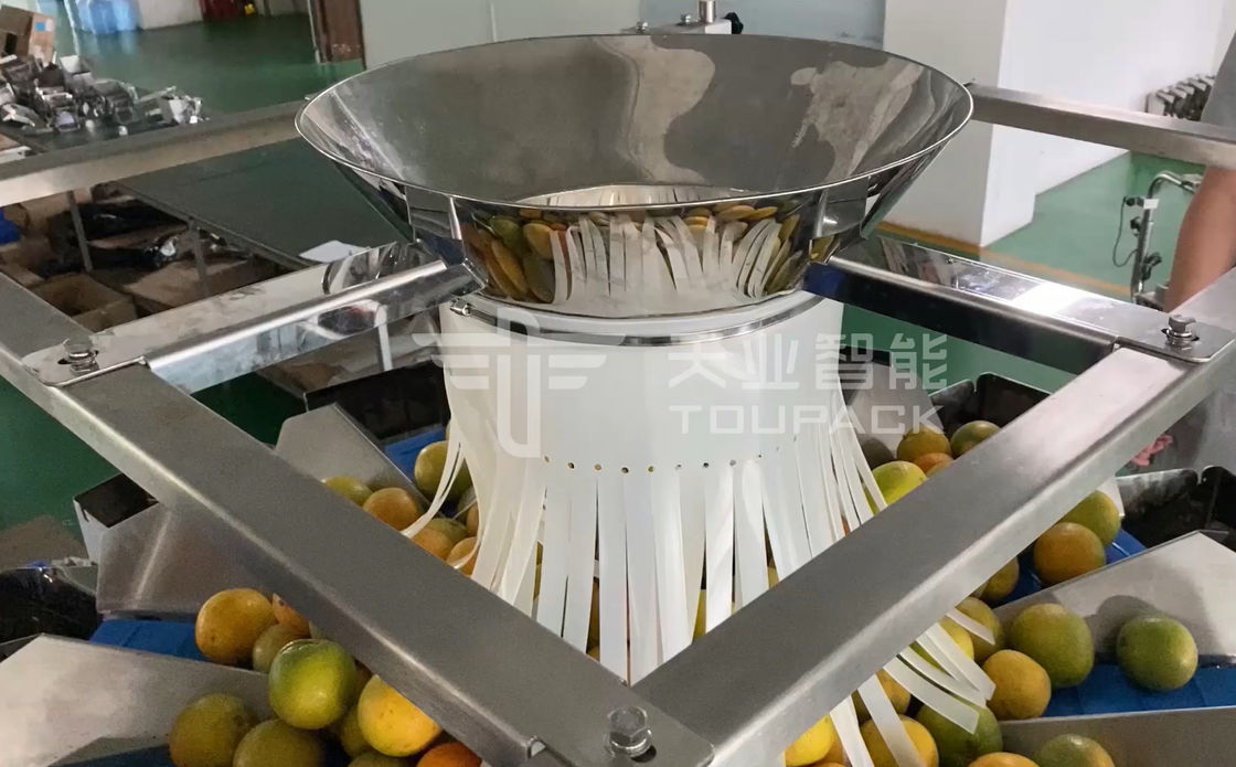 دستگاه بسته بندی 14 سر چند سر MCU/PLC برای وزن گیری میوه های پرتقال